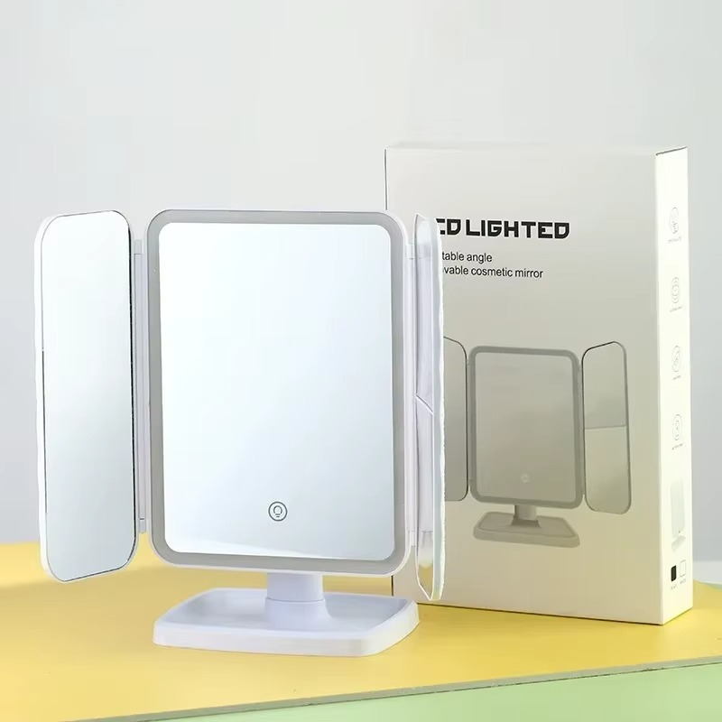 Miroir de Maquillage LED Tri-Volet – Grossissement Haute Précision - Image 6
